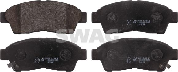 Swag 81 91 6616 - Тормозные колодки, дисковые, комплект autospares.lv