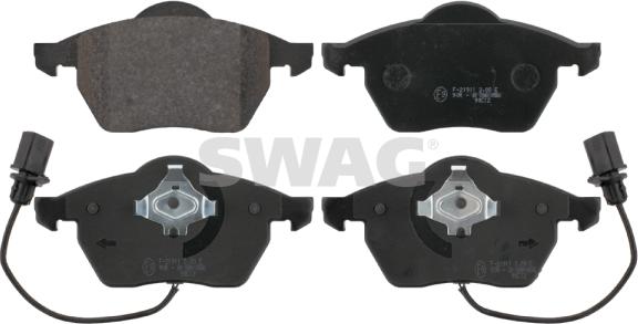 Swag 30 91 6447 - Тормозные колодки, дисковые, комплект autospares.lv