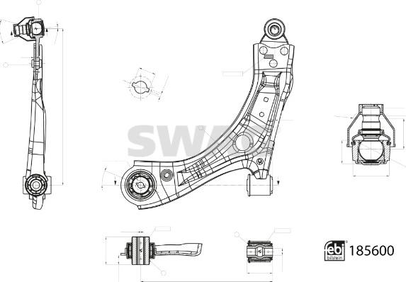 Swag 33 10 9999 - Рычаг подвески колеса autospares.lv