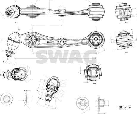 Swag 33 10 9994 - Рычаг подвески колеса autospares.lv