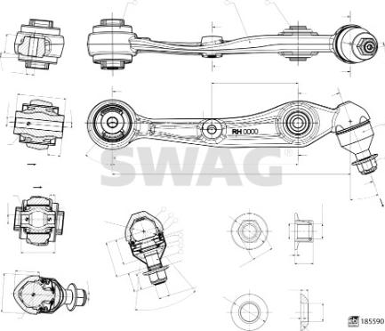 Swag 33 10 9992 - Рычаг подвески колеса autospares.lv