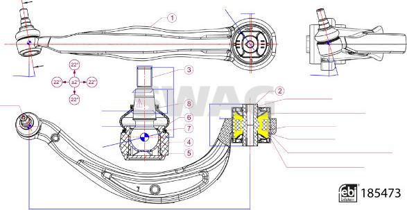 Swag 33 10 9935 - Рычаг подвески колеса autospares.lv