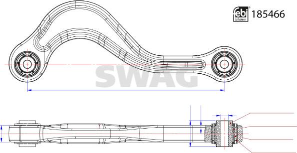 Swag 33 10 9931 - Рычаг подвески колеса autospares.lv