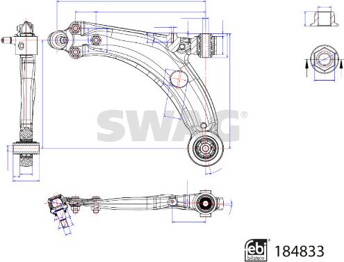 Swag 33 10 9625 - Рычаг подвески колеса autospares.lv