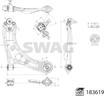 Swag 33 10 9090 - Рычаг подвески колеса autospares.lv