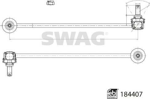 Swag 33 10 9364 - Тяга / стойка, стабилизатор autospares.lv