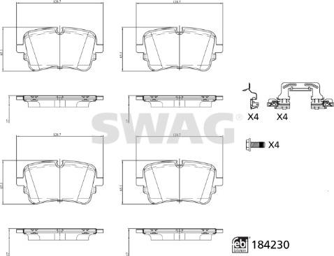 Swag 33 10 9320 - Тормозные колодки, дисковые, комплект autospares.lv