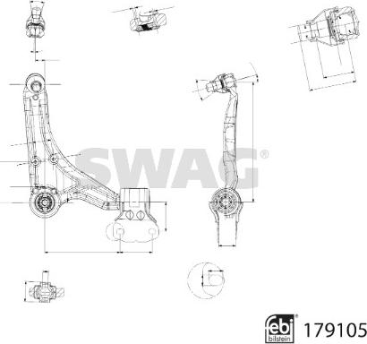 Swag 33 10 4801 - Рычаг подвески колеса autospares.lv