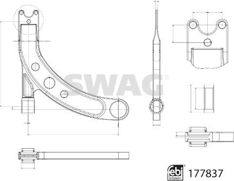 Swag 33 10 4323 - Рычаг подвески колеса autospares.lv