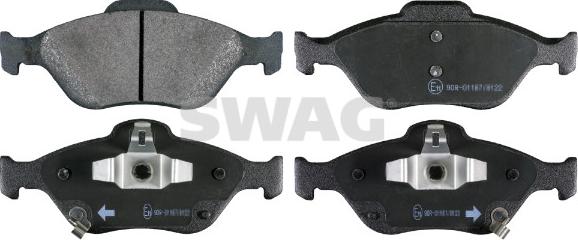 Swag 33 10 6452 - Тормозные колодки, дисковые, комплект autospares.lv