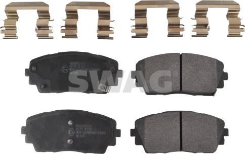 Swag 33 10 6512 - Тормозные колодки, дисковые, комплект autospares.lv