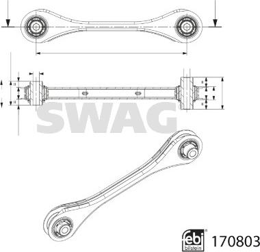 Swag 33 10 0557 - Рычаг подвески колеса autospares.lv