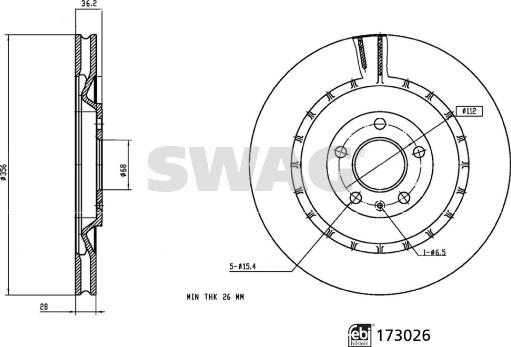 Swag 33 10 1589 - Тормозной диск autospares.lv