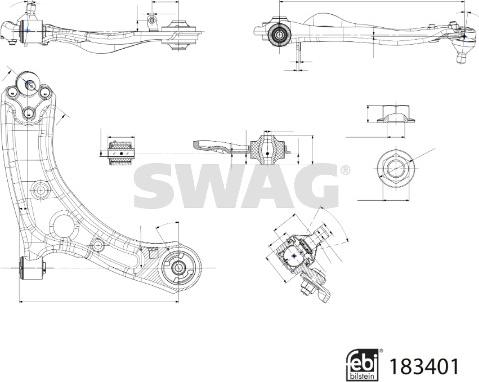 Swag 33 10 8943 - Рычаг подвески колеса autospares.lv