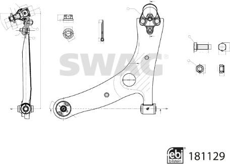 Swag 33 10 8130 - Рычаг подвески колеса autospares.lv