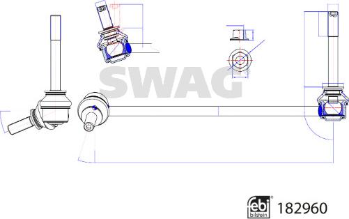 Swag 33 10 8785 - Тяга / стойка, стабилизатор autospares.lv