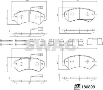 Swag 33 10 7998 - Тормозные колодки, дисковые, комплект autospares.lv