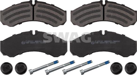 Swag 33 10 7492 - Тормозные колодки, дисковые, комплект autospares.lv