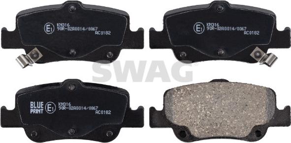 Swag 33 10 7531 - Тормозные колодки, дисковые, комплект autospares.lv