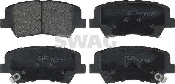 Swag 33 10 7626 - Тормозные колодки, дисковые, комплект autospares.lv