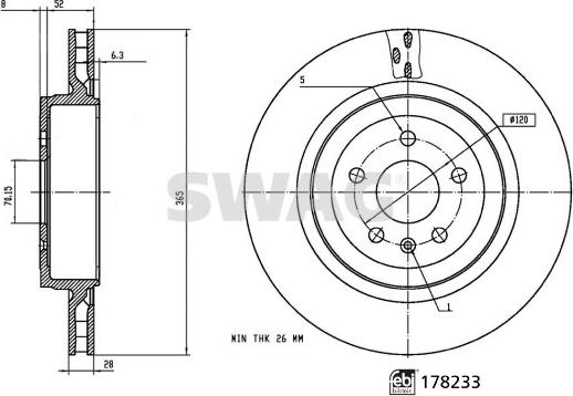 Swag 33 10 7352 - Тормозной диск autospares.lv