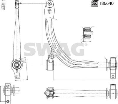 Swag 33 11 0489 - Рычаг подвески колеса autospares.lv