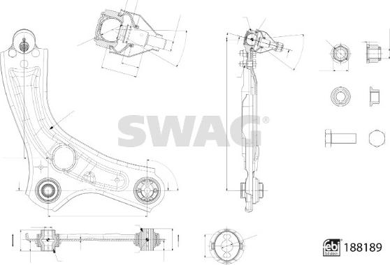 Swag 33 11 0580 - Рычаг подвески колеса autospares.lv