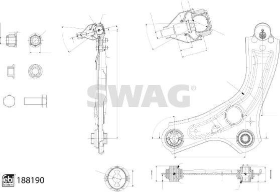 Swag 33 11 0581 - Рычаг подвески колеса autospares.lv