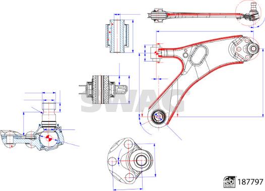 Swag 33 11 0539 - Рычаг подвески колеса autospares.lv