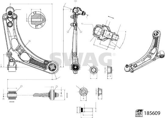 Swag 33 11 0005 - Рычаг подвески колеса autospares.lv