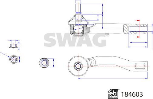 Swag 33 11 0088 - Наконечник рулевой тяги, шарнир autospares.lv