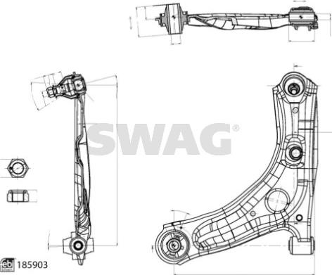 Swag 33 11 0144 - Рычаг подвески колеса autospares.lv