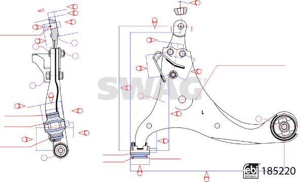 Swag 33 11 0109 - Рычаг подвески колеса autospares.lv