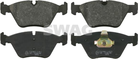 Swag 20 91 6442 - Тормозные колодки, дисковые, комплект autospares.lv