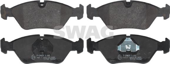 Swag 20 91 6026 - Тормозные колодки, дисковые, комплект autospares.lv