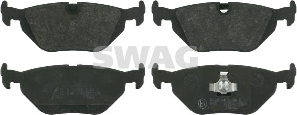 Swag 20 91 6196 - Тормозные колодки, дисковые, комплект autospares.lv