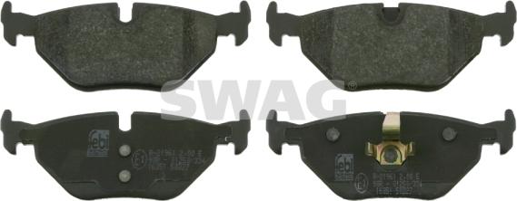 Swag 20 91 6351 - Тормозные колодки, дисковые, комплект autospares.lv
