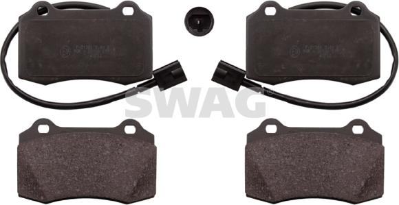 Swag 74 11 6010 - Тормозные колодки, дисковые, комплект autospares.lv