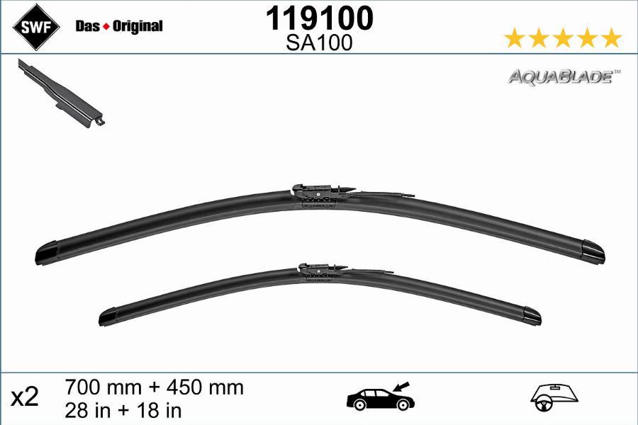 SWF 119100 - Щетка стеклоочистителя autospares.lv