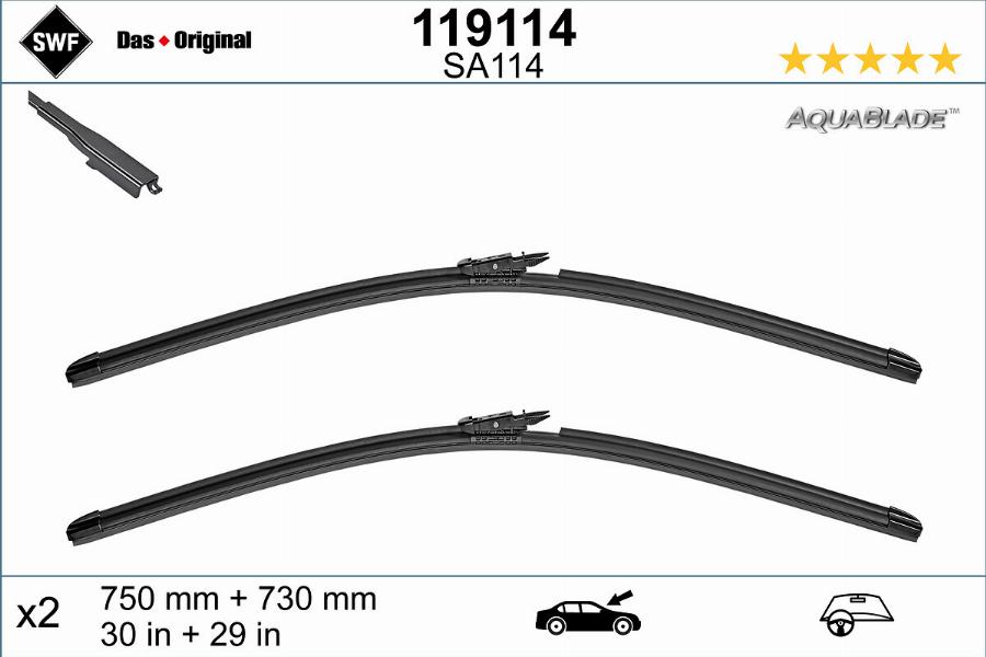 SWF 119114 - Щетка стеклоочистителя autospares.lv