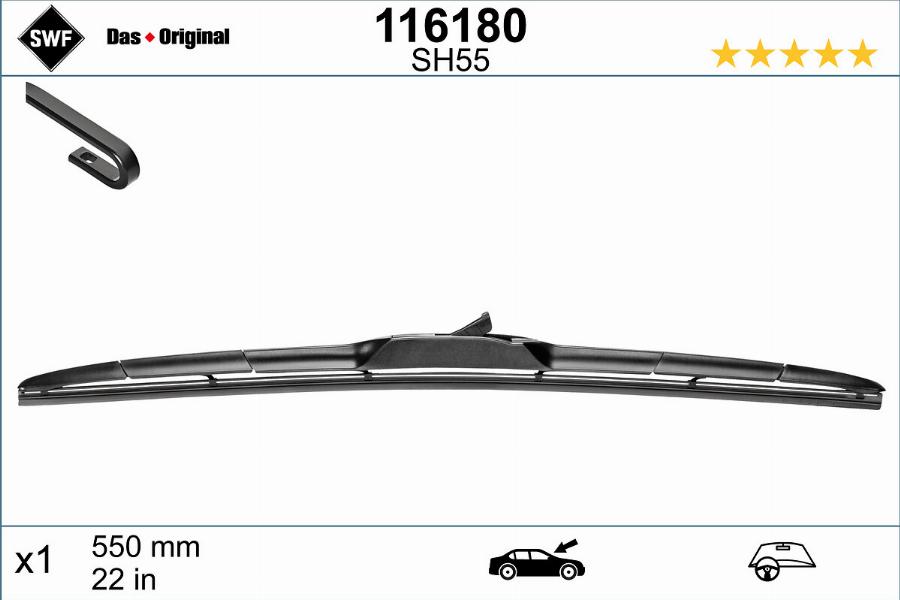 SWF 116180 - Щетка стеклоочистителя autospares.lv