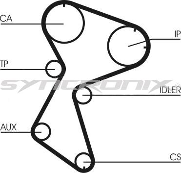 SYNCRONIX SY0966N - Зубчатый ремень ГРМ autospares.lv