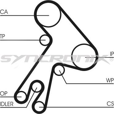 SYNCRONIX SY0583N - Зубчатый ремень ГРМ autospares.lv