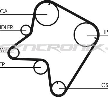 SYNCRONIX SY0762N - Зубчатый ремень ГРМ autospares.lv