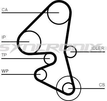 SYNCRONIX SY3101162PE - Водяной насос + комплект зубчатого ремня ГРМ autospares.lv