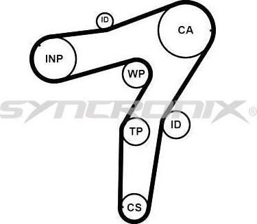 SYNCRONIX SY1101183 - Водяной насос + комплект зубчатого ремня ГРМ autospares.lv