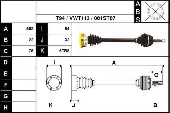 Technika 67081 - Приводной вал autospares.lv