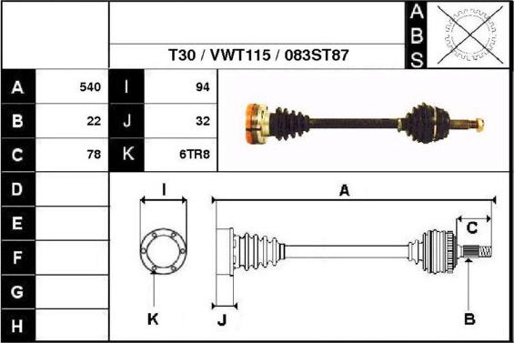 Technika 67083 - Приводной вал autospares.lv