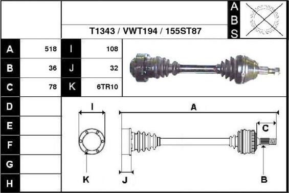 Technika 67155 - Приводной вал autospares.lv