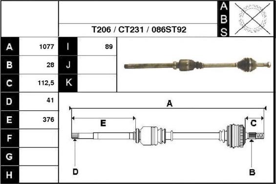 Technika 18086 - Приводной вал autospares.lv